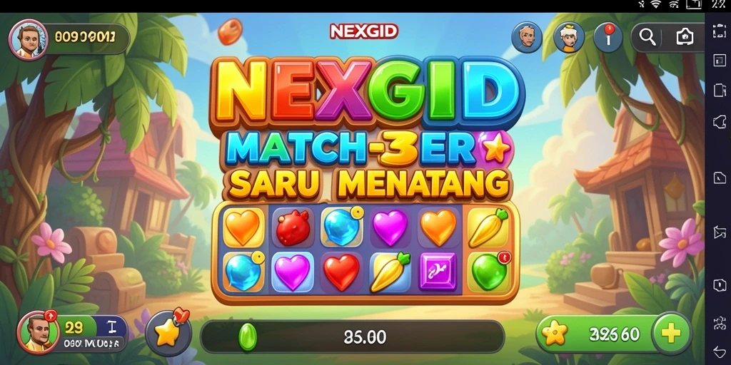 Tampilan gameplay seru di NEXGID dengan kombinasi elemen yang menantang.