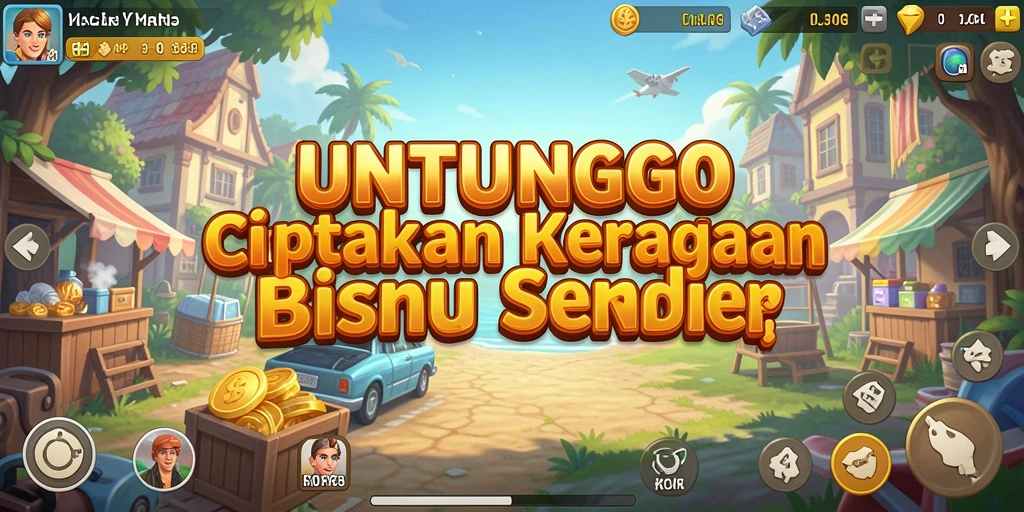 Tangkapan layar menampilkan gameplay seru UNTUNGGO sebagai pengusaha sukses.